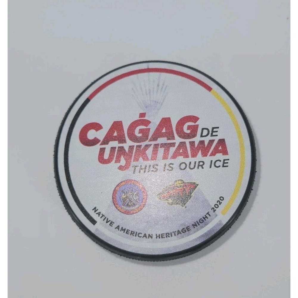 2020 Native American Heritage Night Minnesota Wild Hockey Puck SGA #500 - Picture 3 of 10